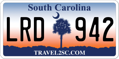 SC license plate LRD942