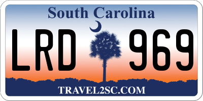 SC license plate LRD969