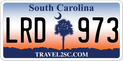 SC license plate LRD973