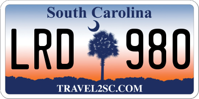 SC license plate LRD980