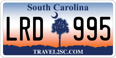 SC license plate LRD995