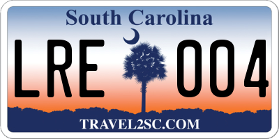 SC license plate LRE004