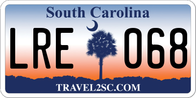 SC license plate LRE068