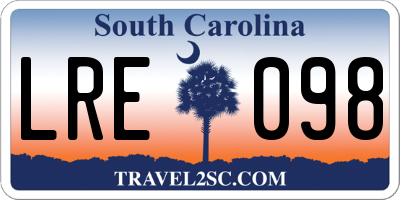 SC license plate LRE098