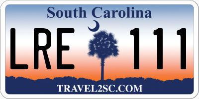 SC license plate LRE111