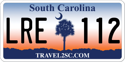 SC license plate LRE112