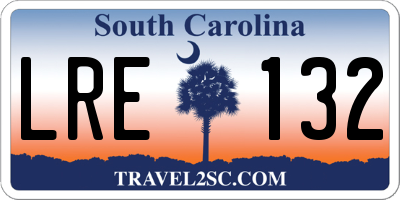 SC license plate LRE132