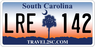 SC license plate LRE142