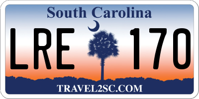 SC license plate LRE170