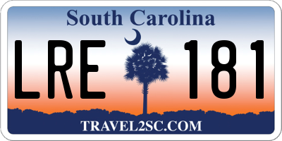 SC license plate LRE181