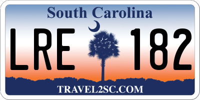 SC license plate LRE182