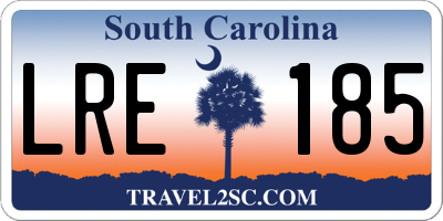 SC license plate LRE185