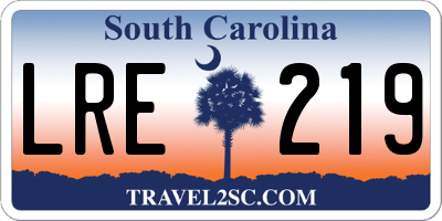 SC license plate LRE219