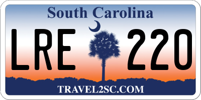 SC license plate LRE220