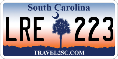 SC license plate LRE223