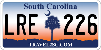 SC license plate LRE226