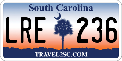 SC license plate LRE236