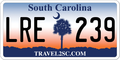 SC license plate LRE239