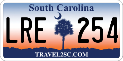SC license plate LRE254