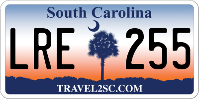 SC license plate LRE255