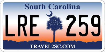 SC license plate LRE259