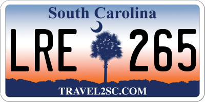 SC license plate LRE265
