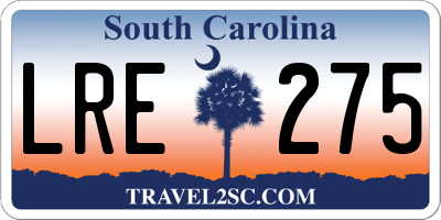 SC license plate LRE275