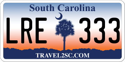 SC license plate LRE333