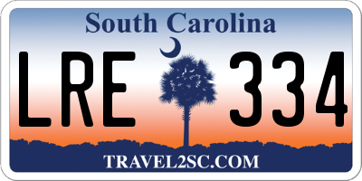 SC license plate LRE334
