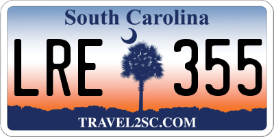 SC license plate LRE355