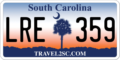 SC license plate LRE359