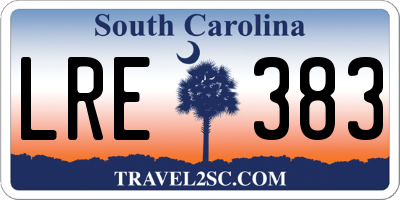 SC license plate LRE383