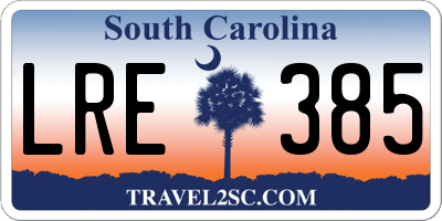 SC license plate LRE385