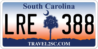 SC license plate LRE388