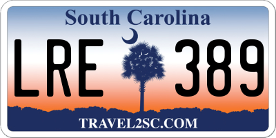 SC license plate LRE389