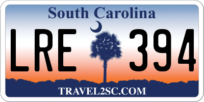SC license plate LRE394