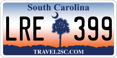 SC license plate LRE399
