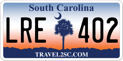SC license plate LRE402
