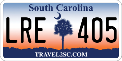 SC license plate LRE405