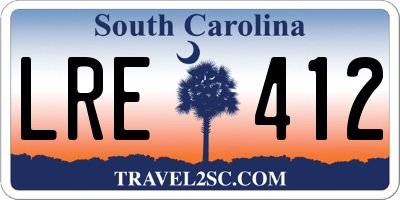 SC license plate LRE412