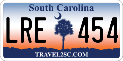 SC license plate LRE454
