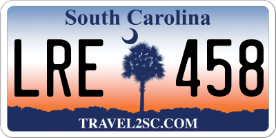 SC license plate LRE458