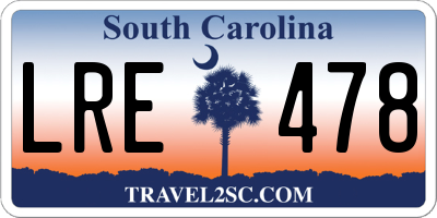 SC license plate LRE478