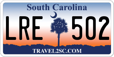 SC license plate LRE502