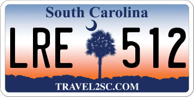 SC license plate LRE512