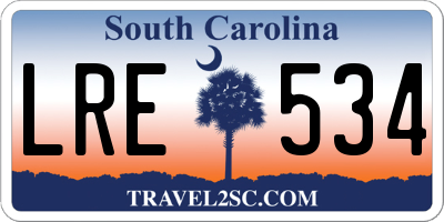 SC license plate LRE534