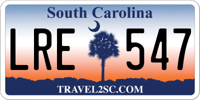 SC license plate LRE547