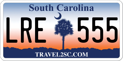 SC license plate LRE555
