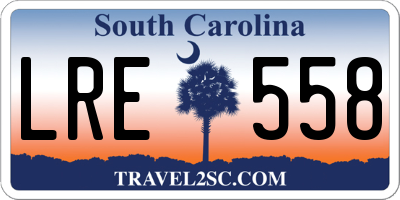 SC license plate LRE558
