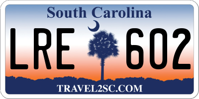 SC license plate LRE602